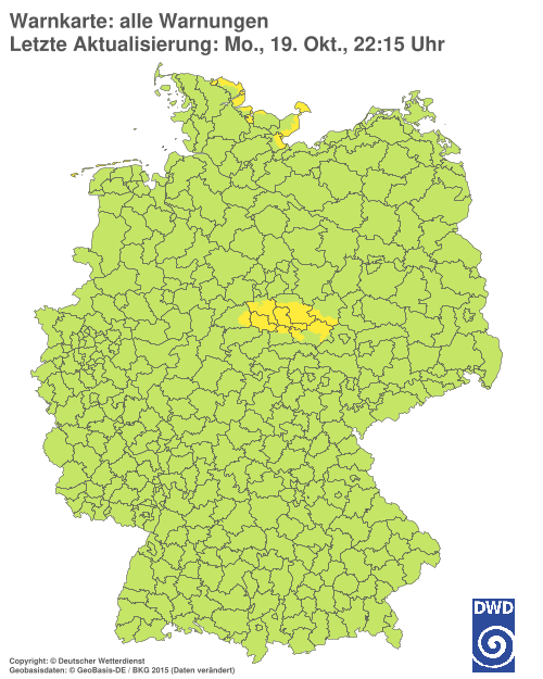 Aktuelle Warnkarte: Deutschland